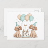 Verjaardags Standaard Poodle Honden Briefkaart (Voorkant / Achterkant)