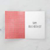 Verjaardags Stick Figure Meisje Op Rode Gingham Kaart (Binnen)