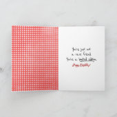 Verjaardags Stick Figure Meisje Op Rood Kaart (Binnen)