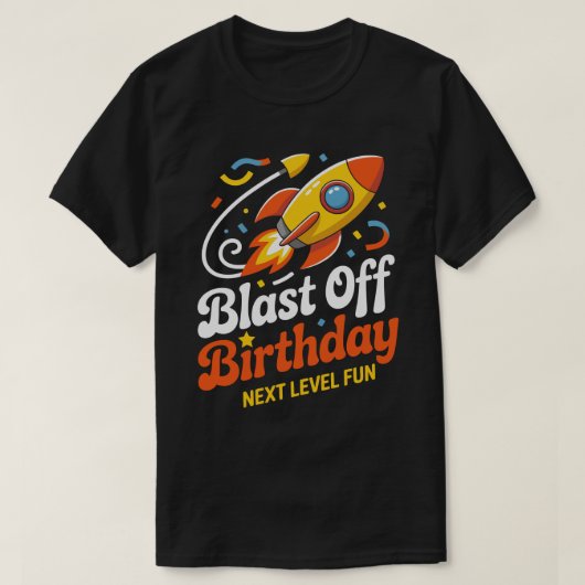 Verjaardags T-shirt met lancering (Design voorkant)