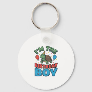 Verjaardags T-shirt Ontwerp met Schildpad Vintage Sleutelhanger