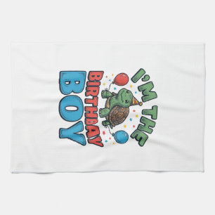 Verjaardags T-shirt Ontwerp met Schildpad Vintage Theedoek