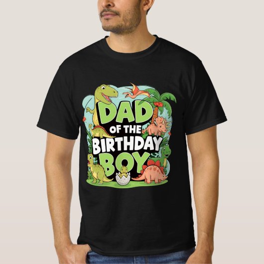 Verjaardags T-shirt voor vader van de dinosaurus v (Voorkant)
