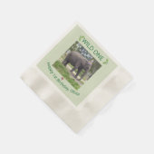Verjaardagstafelaccent 'Wilde Eén' Olifant Servet (Hoek)