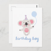 Verjaardags Teddybeer met ballon Briefkaart (Voorkant / Achterkant)