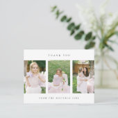 verjaardags thank you foto post kaart (Staand voorkant)