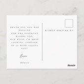 verjaardags thank you foto post kaart (Achterkant)