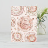 Verjaardags theepartij uitnodiging (Staand voorkant)