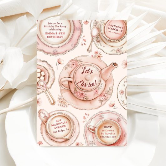 Verjaardags theepartij uitnodiging