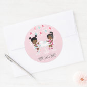 Verjaardags theepartij voor meisjes Shabby-Chic Pe Ronde Sticker (Envelop)
