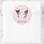 Verjaardags theepartij voor meisjes Shabby-Chic Pe Ronde Sticker (Tas)