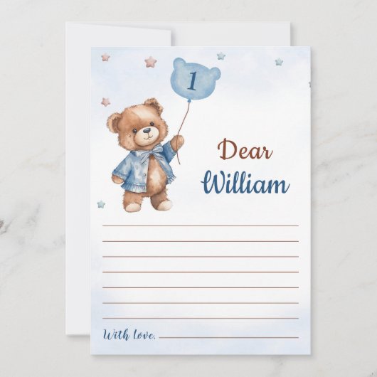 Verjaardags Tijdcapsule Berichtkaart van Blauwe Be Kaart (Voorkant)