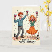 Verjaardags Toast Kaart (Gele Bloem)
