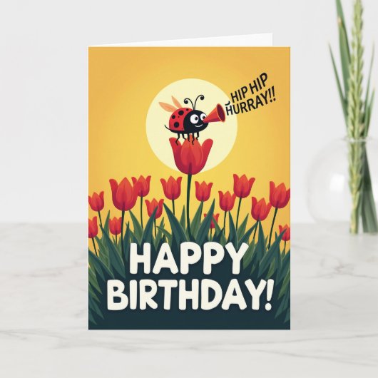Verjaardags Tulp Kaart (Voorkant)