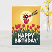Verjaardags Tulp Kaart (Gele Bloem)