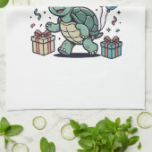 Verjaardags Turtle-feest Vectorontwerp_1 Theedoek (Gevouwen)