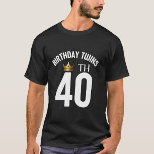 Verjaardags Twins 40th 40 Jaar Oud Broer Zus Tw T-shirt