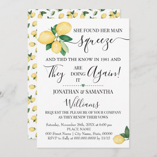 Verjaardags uitnodiging voor het hernieuwen van hu (Voorkant / Achterkant)