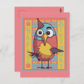 Verjaardags Vogel Ansichtkaart Briefkaart (Voorkant / Achterkant)