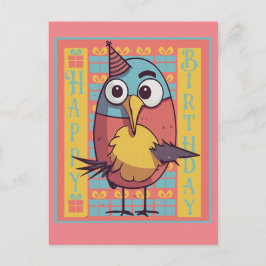 Verjaardags Vogel Ansichtkaart Briefkaart