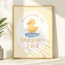 Verjaardags Welkom Bord Meisjes Cute Pastel Eendje