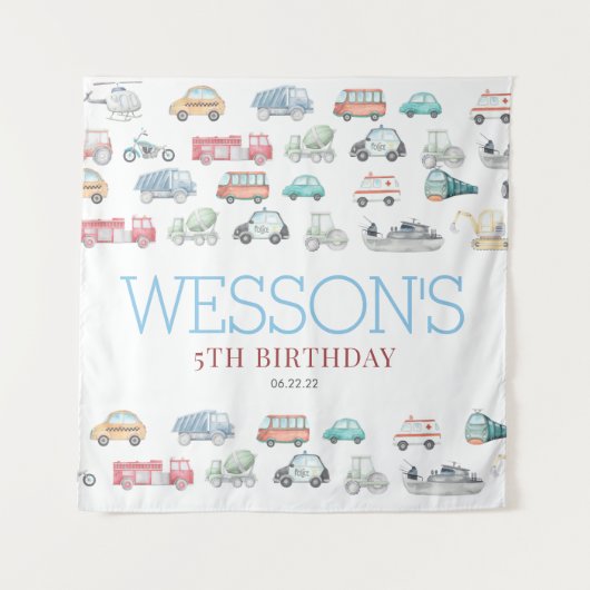 Verjaardags Welkom Bord Vervoer Wandkleed (Voorkant)