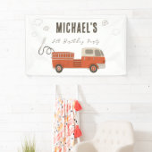 Verjaardags Welkom Brandweerwagen Spandoek (Insitu)