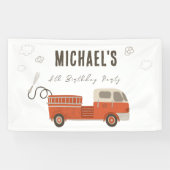 Verjaardags Welkom Brandweerwagen Spandoek (Horizontaal)