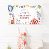 Verjaardags Welkom Drie Ring Circus Carnaval Spandoek (Insitu)
