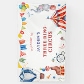 Verjaardags Welkom Drie Ring Circus Carnaval Spandoek (Verticaal)
