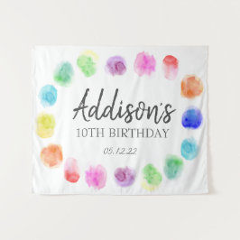 Verjaardags welkom kunst, Schilder verjaardag tape Wandkleed