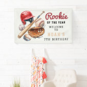 Verjaardags Welkom met Oude Honkbal Uitrusting Spandoek (Insitu)
