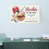 Verjaardags Welkom met Oude Honkbal Uitrusting Spandoek (Beurs)