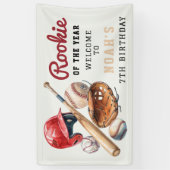 Verjaardags Welkom met Oude Honkbal Uitrusting Spandoek (Verticaal)