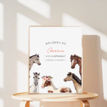 Verjaardags Welkom Poster voor Paardenliefhebbers