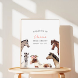 Verjaardags Welkom Poster voor Paardenliefhebbers