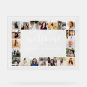 Verjaardags Welkom Script 20 Foto Collage Feest Acryl Bord (Voorkant)