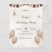 Verjaardags Welkomstkaart voor Teddybeer  Aankondigingskaart (Voorkant)