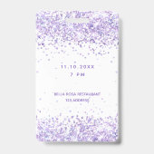 Verjaardags witte violette lavendel vip uitnodigin badge (Achterkant)