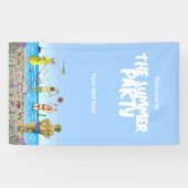 Verjaardags Zomer Strandfeest Spandoek (Horizontaal)