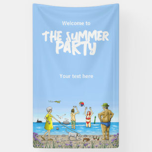 Verjaardags Zomer Strandfeest Spandoek