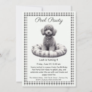 Verjaardags Zwembadfeest Uitnodiging Puppy Splash