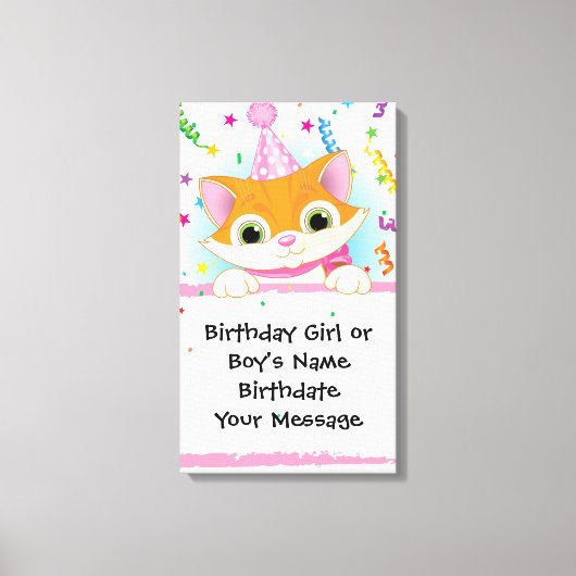 Verjaardagsaandenken voor kittens canvas afdruk (Voorkant)