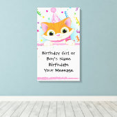 Verjaardagsaandenken voor kittens canvas afdruk (Insitu (Houten vloer))