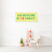 Verjaardagsaankondiging 18 jaar spandoek (Insitu)