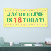 Verjaardagsaankondiging 18 jaar spandoek (Beurs)