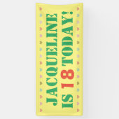 Verjaardagsaankondiging 18 jaar spandoek (Verticaal)