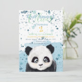 verjaardagsaankondiging kleine panda-jongen aankondiging (Staand voorkant)