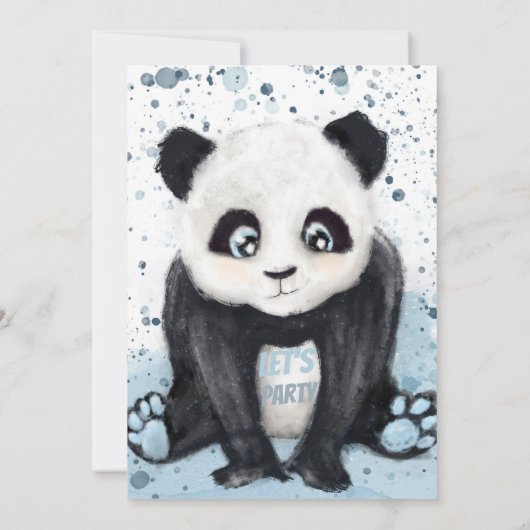verjaardagsaankondiging kleine panda-jongen aankondiging (Achterkant)