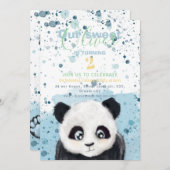 verjaardagsaankondiging kleine panda-jongen aankondiging (Voorkant / Achterkant)